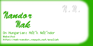nandor mak business card